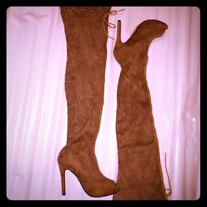 Brown high knee boots
